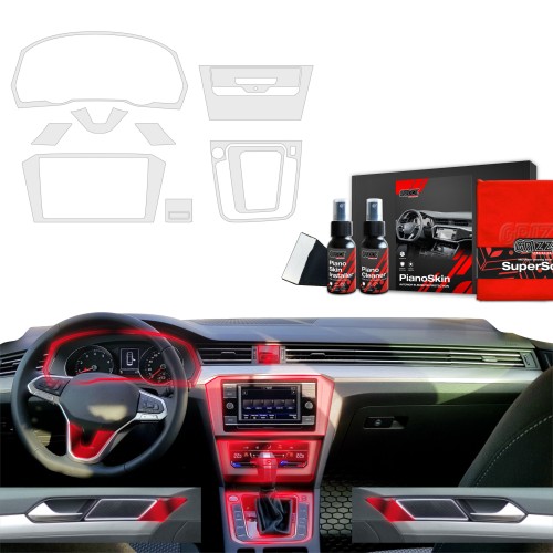 Przejdź do produktu Grizz folia ochronna do wnętrza Volkswagen Passat B8 FL (2020-2023) Antyodciskowa PianoSkin