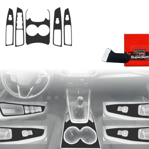 Przejdź do produktu Folia do wnętrza Ford S-Max MK2 (2015-2023) GRIZZ 5w1 Czarna Antyodciskowa