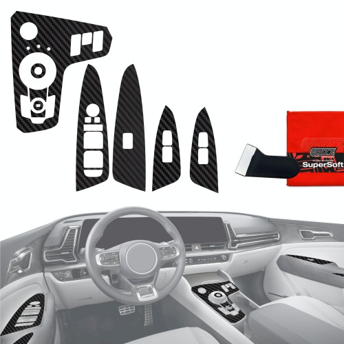 Przejdź do produktu Folia do wnętrza Kia Sportage V Keyless Podgrzewane siedzenia (2021-2024) GRIZZ 9w1 Karbonowa Antyodciskowa  