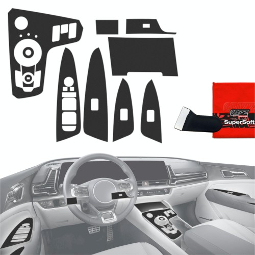 Przejdź do produktu Folia do wnętrza Kia Sportage V KEYLESS (2021-2024) GRIZZ 12w1 Czarna Antyodciskowa 
