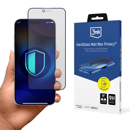 Przejdź do produktu Apple iPhone AIR - 3mk HardGlass Matt Max Privacy - Szkło prywatyzujące matowe